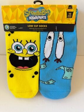 New SpongeBob Women’s 10 Pair Low Cut Socks